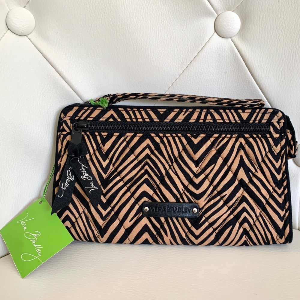 Vera Bradley Front Zip Wristlet Zebra Print